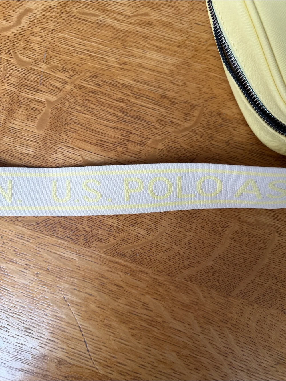 U.S. Polo Assn. Pale Yellow Crossbody Camera Bag with Branded Strap